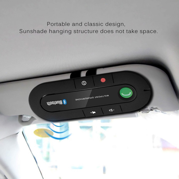 Bluetooth Handsfree Car Kit Wireless Bluetooth Speaker Phone MP3 Music Player Sun Visor Clip Speakerphone with Car Charger