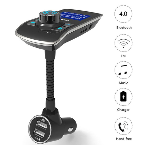 Wireless In-Car Bluetooth FM Transmitter Radio Adapter Car Kit with 1.44 Inch LCD Display and USB Hands Free Hot