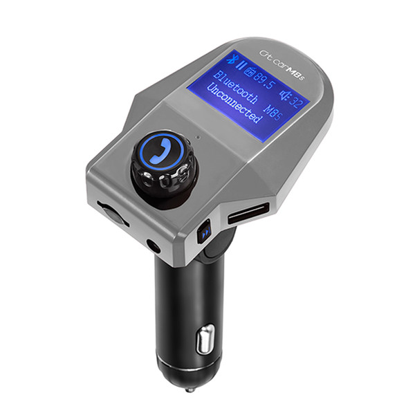 kebidumei M8S Bluetooth FM Transmitter Car Kit Handfree Aux Audio Car MP3 Music Player Noise Cancellation Dual USB Charger