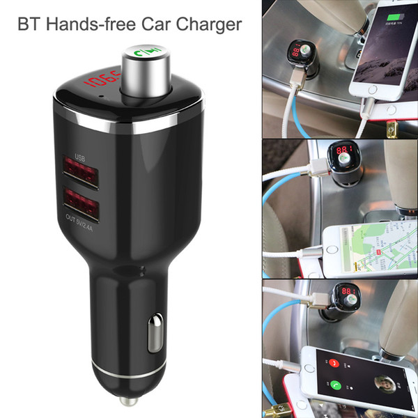 Wireless FM Transmitter Car Bluetooth MP3 Player Dual USB Ports Car Chargers support USB Flash Disk for Cars CAU_21G