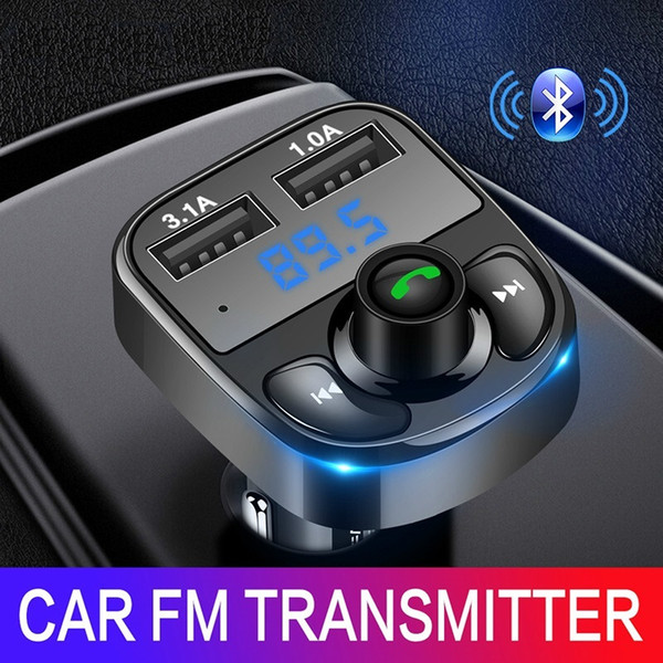 FM Transmitter Aux Modulator Bluetooth Handsfree Car Kit Car Audio MP3 Player with 3.1A Quick Charge Dual USB Car Charger