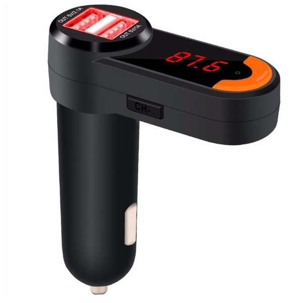 Mini FM Transmitter Modulator Rotatable Bluetooth Car Kit Music Player 3.1A Dual USB Car Charger Support U Disk Play DC 12/24V (Retail)