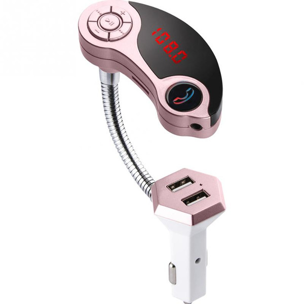 Bluetooth Car Kit Hands-free Car MP3 Player FM Transmitter Dual USB Charger Red Light LCD Display With TF Card Slot