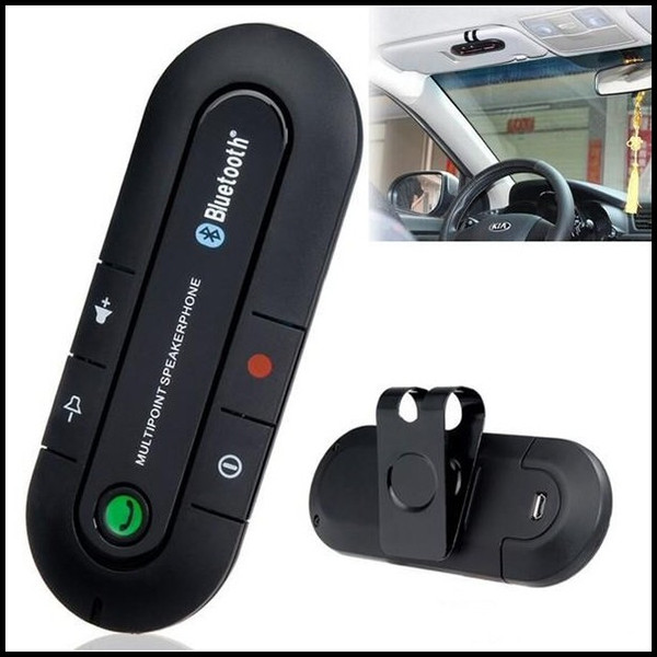 2014 New bluetooth handsfree car kit Multipoint Speakerphone Cell Mobile Phone Bluetooth Hands Free v3.0 Car Kit Charger free shipping