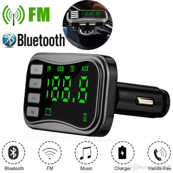 Car Kit Handsfree Wireless Bluetooth FM Transmitter LCD MP3 PlayerDual USB Charger Car Accessories Handsfree Auto FM Modulator