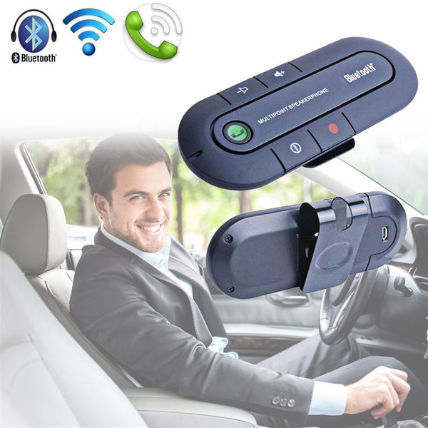 Wireless Adapter Bluetooth Handsfree Kit Visor Clip Car Microphone Case Portable Audio Video For iPhone Samsung Android