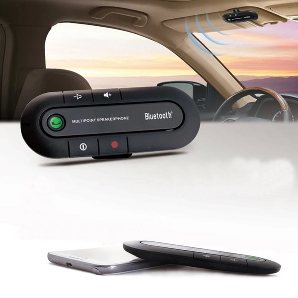 20pcs Bluetooth car kit Wireless Bluetooth Slim Magnetic Handsfree Car Kit Speaker Phone Visor Clip Bluetooth aux V 4.1