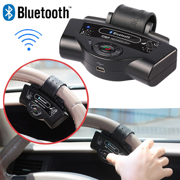 BT-8109B Steering Wheel Bluetooth Car Kit Handsfree Built in Microphone Speaker 300mAh Li-ion Battery Support Dual Standby TTS A2DP Function