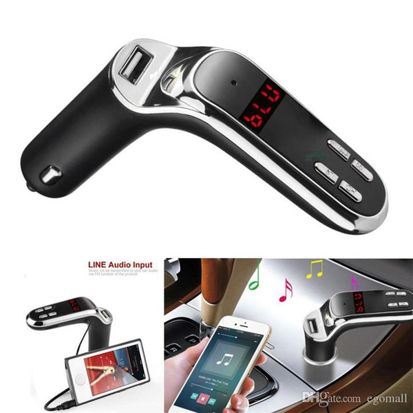 Car charger 5V/2.5A Bluetooth Car Kit Handsfree FM Transmitter Radio MP3 Player USB Chargers AUX for 7 for Samsung S8