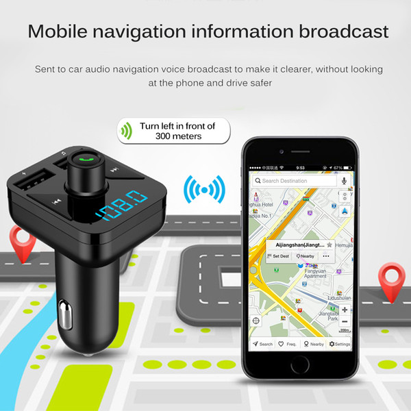 USB Charger Wireless Bluetooth Car Kit FM Transmitter modulator Handsfree Carkit Audio Radio Music Mp3 Player for PhoneIphone Samsung