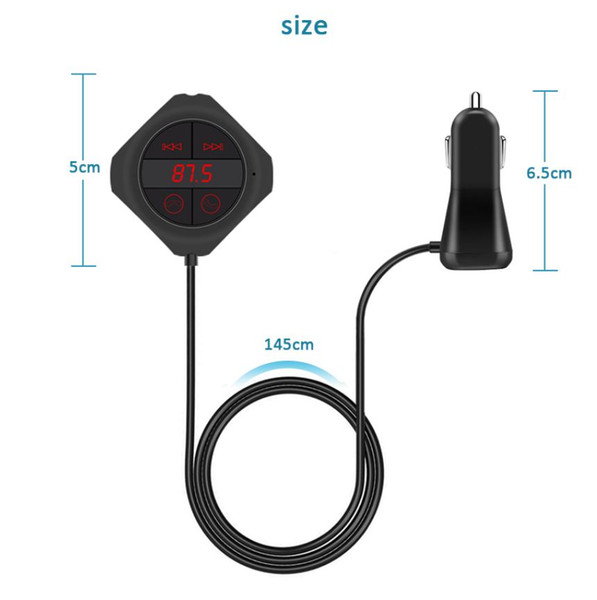 Bluetooth Handsfree Car Kit Wireless FM Modulator Magnetic Sticker Dual USB Charge FM Transmitter Bluetooth Car MP3 Player