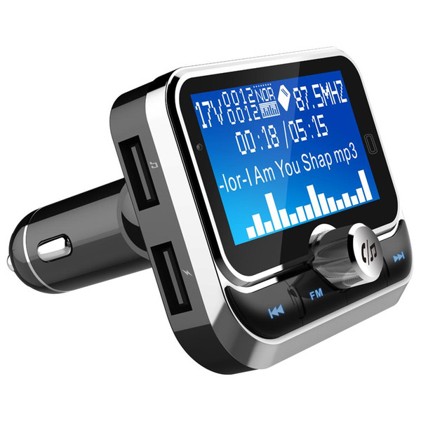 Car Bluetooth FM Transmitter MP3 with Big Screen Card Multi-function Wireless Radio Adapter Hands-free Calling