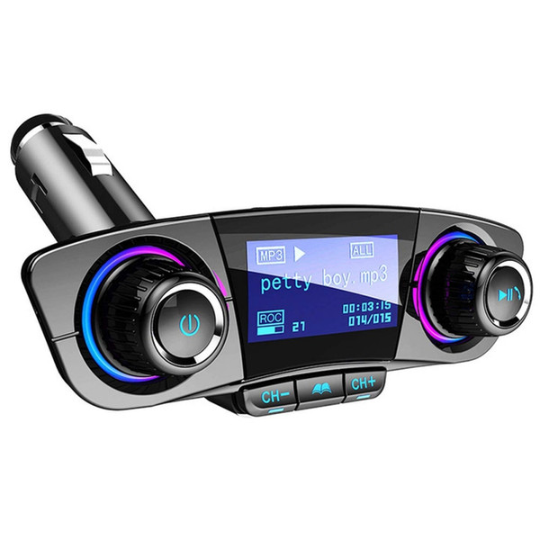 2022Car Aux bluetooth Handsfree Kit fm transmitter LCD MP3 Player Dual USB Charger 2.1A TF card U Disk Hands Free Car Kit