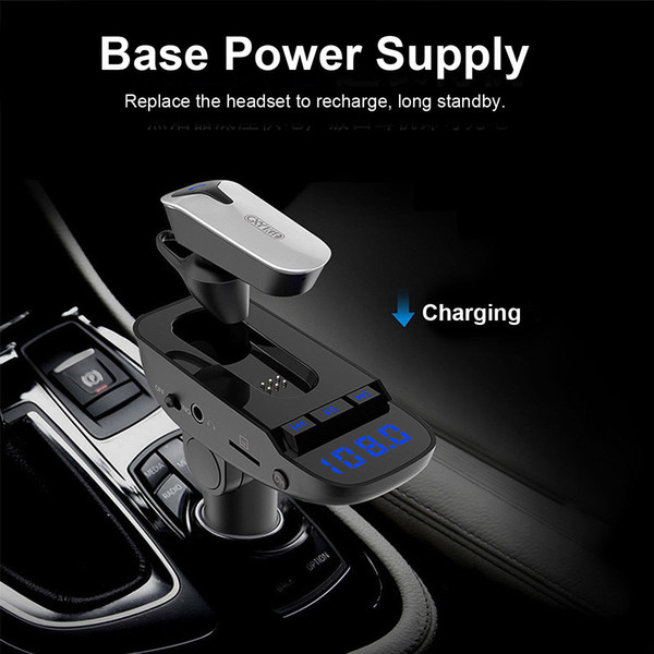 ER9 Car MP3 Player Bluetooth Headset 2 In 1 FM Transmitter Bluetooth Hands-Free Speakerphone Line Audio Input for All Smartphones