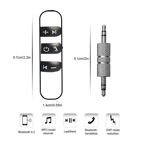 Car Bluetooth Receiver AUX Wireless Audio Adapter 4.1 12g 3.5mm Kit As Picture