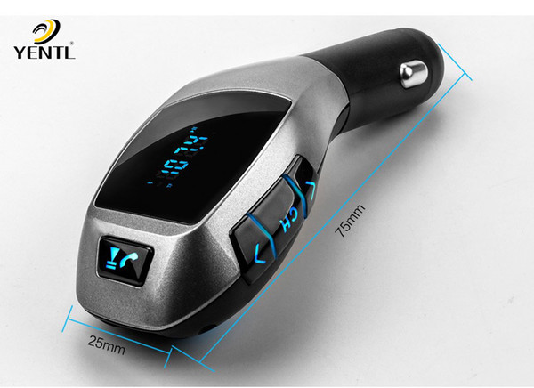 free shipping YENTL Bluetooth Car Kit Mp3 Player FM Transmitter X5 USB TF Charger Handsfree Music Mp3 Usb Player Audio For Smartphone X5