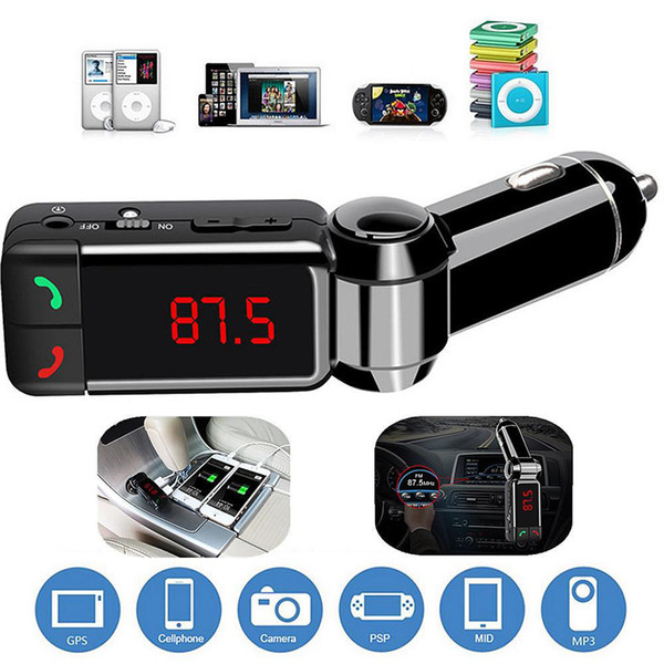 New Car LCD Bluetooth Car Kit MP3 FM Transmitter Hands Free USB Charger For iPhone Samsung HTC Android