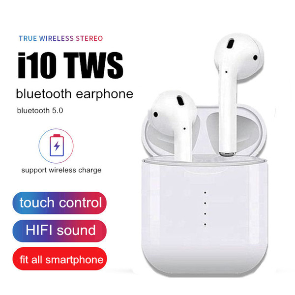 i10 tws Bluetooth Earphones Wireless earphone Bluetooth 5.0 Earbuds Touch control headset for all smart phone car Earphones