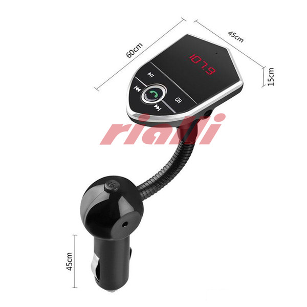 Wireless Bluetooth Car Kit Handsfree FM Transmitter with Quick Charge3.0 AUX Audio USB Car Charger Support TF Card/U Disk