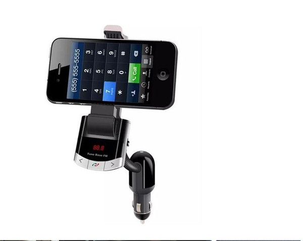 2016 Bluetooth Car Kit Phone Mount Holder USB Charger FM Transmitter MP3 Player Black Color BT8118