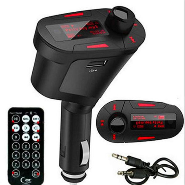 Wholesale-Car Styling Wireless Car Audio Kit Mp3 Player FM Transmitter Radio Modulator USB for SD LCD Remote Control