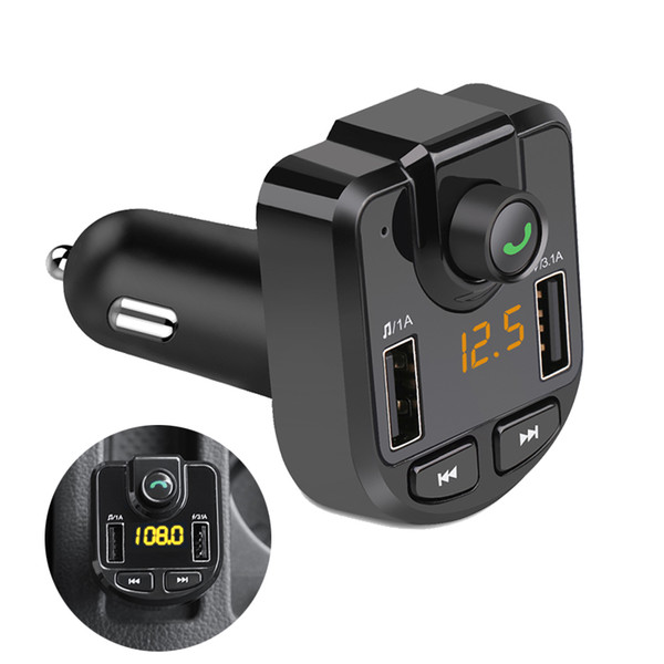 Handsfree Mp3 Bluetooth Car Kit Fm Transmitter Modulator Wireless USB Bluetooth Car Audio Phone Charger For Iphone Samsung