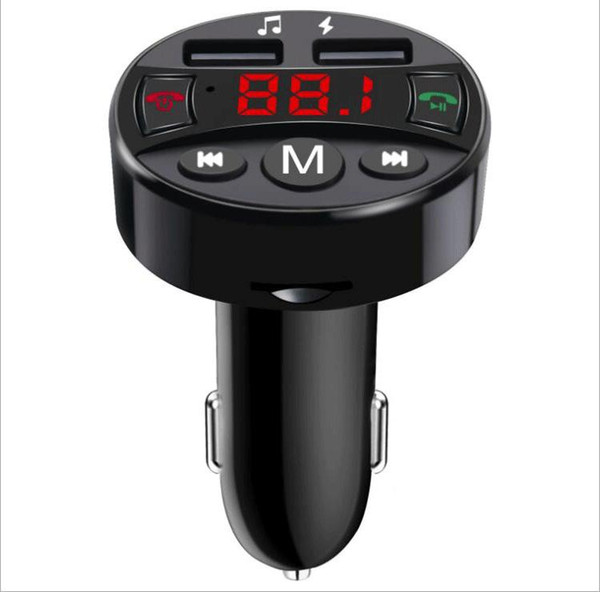 BEESCLOVER USB Charger Handsfree Wireless Bluetooth FM Transmitter Car Kit Mp3 Player Call Echo Cancellatio LCD display r30