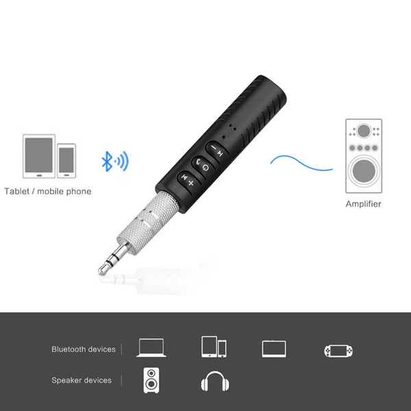 Universal 3.5mm jack Bluetooth Car Kit Hands free Music Audio Receiver Adapter Auto AUX Kit for Speaker Headphone Car Stereo