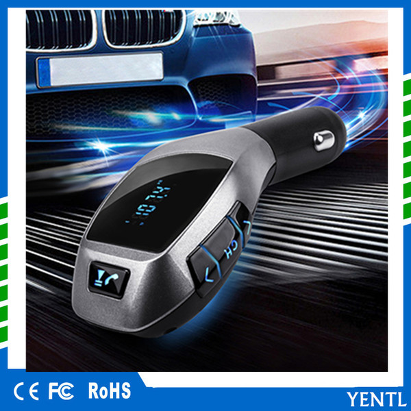 free shipping YENTL Bluetooth Car Kit Mp3 Player FM Transmitter X5 USB TF Charger Handsfree Music Mp3 Usb Player Audio For Smartphone X5