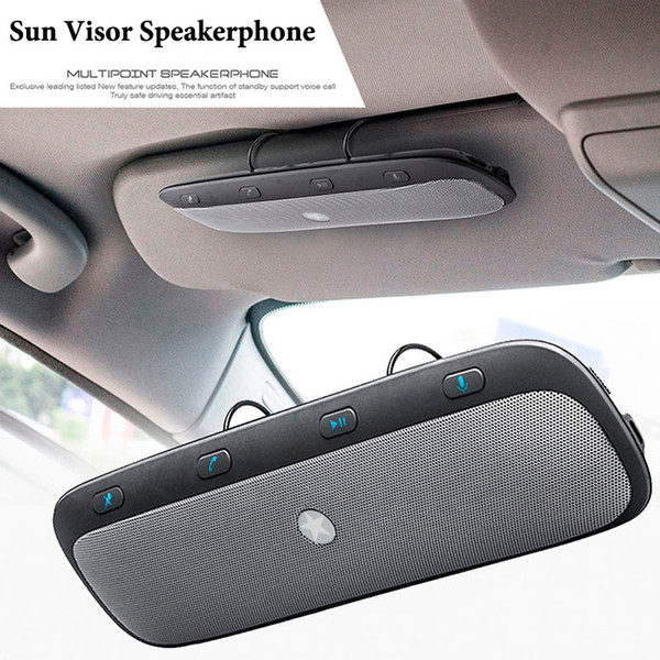 Wireless Bluetooth Car Kit Hands-free Car Sun Visor Speakerphone Audio Music Speaker For iPhone Samsung Smartphones