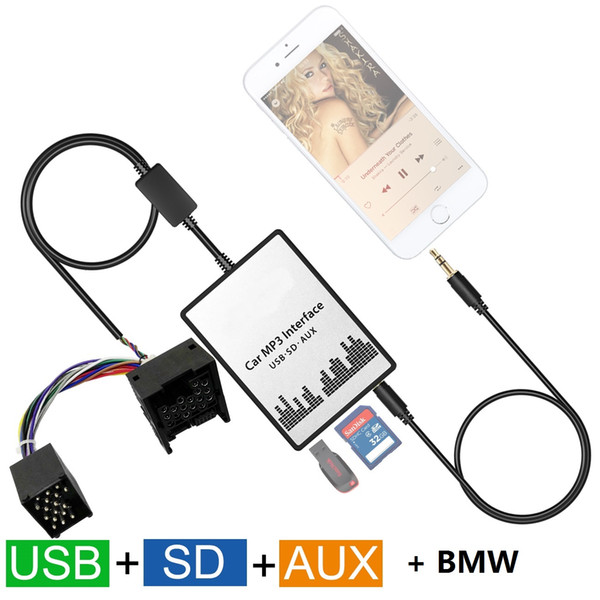 Car MP3 Player SD USB CD AUX Input Audio Adapter Digital CD Changer for BMW 7 Z8 MINI R5x Rover 75 17Pin