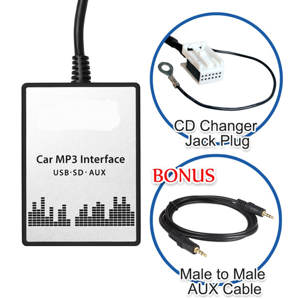 Car MP3 Player USB SD AUX Input MP3 Audio Adapter Digital CD Changer for 2004-2011 V.W Golf Jetta Passat Polo Sharan