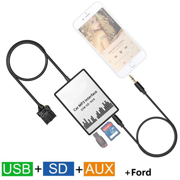 Car MP3 Player USB SD AUX Input MP3 Audio Adapter Digital CD Changer for Ford Focus C-Max Orion Scorpio Explorer Fatcory Whosale