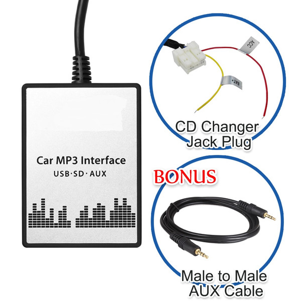 Car MP3 Player USB SD AUX Input MP3 Audio Adapter Digital CD Changer for 2003-2010 Infiniti FX35 FX45 G35 G37 M35 M45