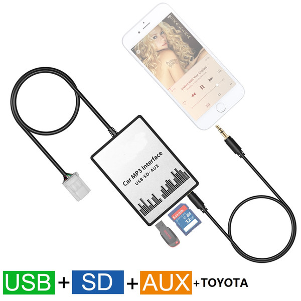 Car MP3 Player SD USB CD AUX Input Audio Adapter Digital CD Changer for 2003-2011 Toyota Camry Corolla 4Runner Avalon Highlander RAV