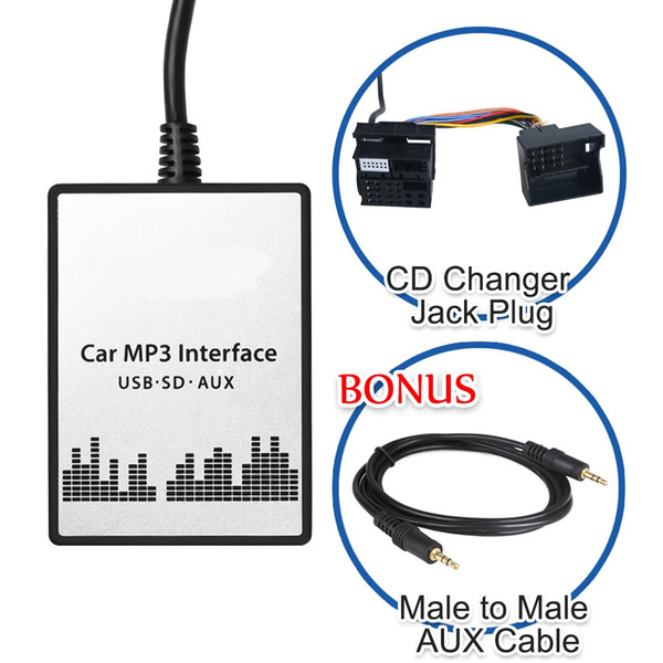 Car MP3 Player USB SD AUX Input MP3 Audio Adapter Digital CD Changer for BMW 3 5 7 Z8 MINI 40 Pin Plug