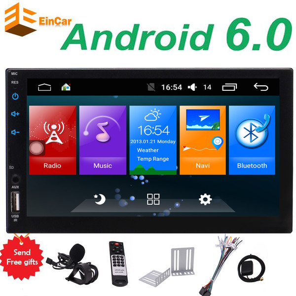 EinCar Android 6.0 Quad Core Car Stereo Double Din Head Unit 7'' Touch Screen GPS Navigation Bluetooth Autoradio WIFI AUX USB FM