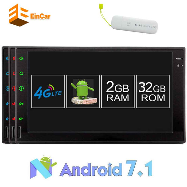 Eincar Octa Core 2Din Android7.1 In Dash HeadUnit 7'' Double Din Car Stereo GPS Navigation 4G Dongle Bluetooth SWC WIFI SD Radio