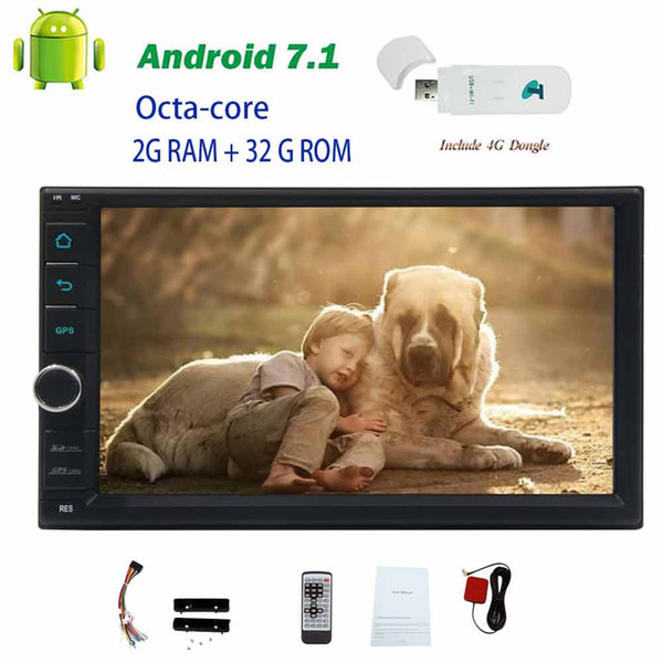 4G+7''no DVD Player in dash Octa Core Android 7.1 trip computer Double Din In Dash GPS Navigation car radio stereo Headunit Bluetooth