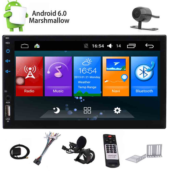 Android 6.0 Universal Car Stereo Quad-core GPS Navigation Capacitive Touchscreen in Dash Double din Car Headunits OBD Wifi Remote Control