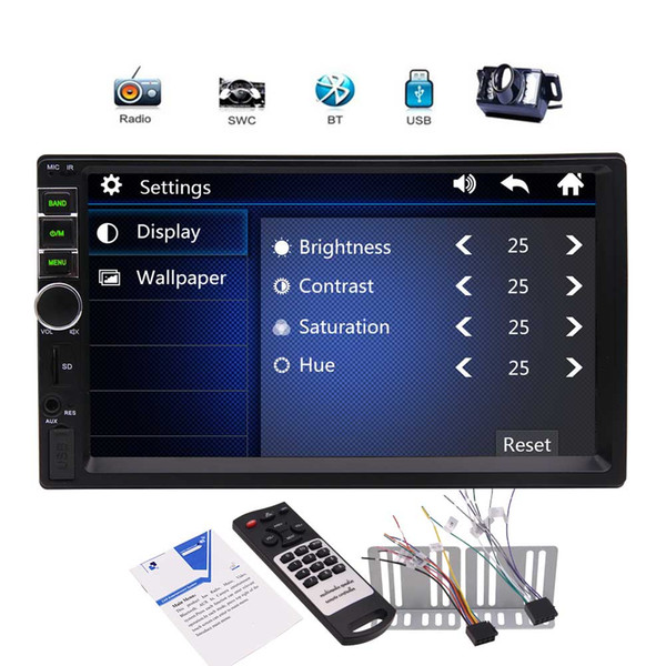 EinCar 7'' Universal 2din HD Bluetooth Car Radio MP5 Player IN dash Video Audio Radio Entertainment USB/TF FM Aux input Multi-touch Screen