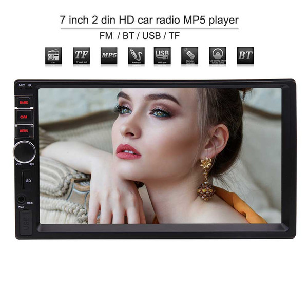 EinCar Universal 2 Din Headunit Car MP5 Player Stereo Radio 7'' Capacitive Touch Screen Bluetooth Autoradio FM Audio USB TF AUX Input camera