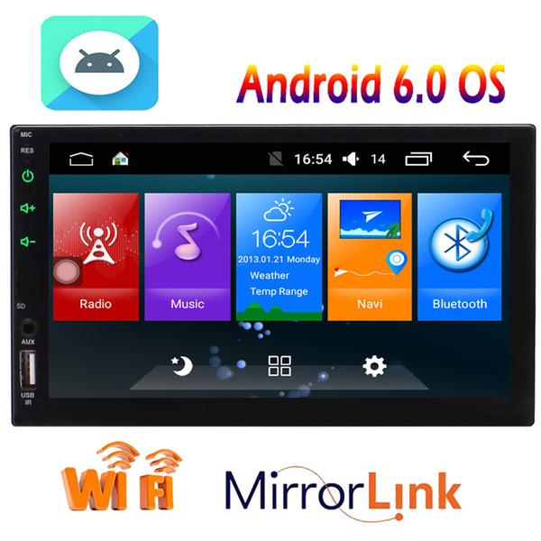 Android 6.0 System in Dash 7'' Double 2 Din Headunit Car Stereo am FM RDS Radio MP5 Player GPS Navigation Bluetooth WIFI