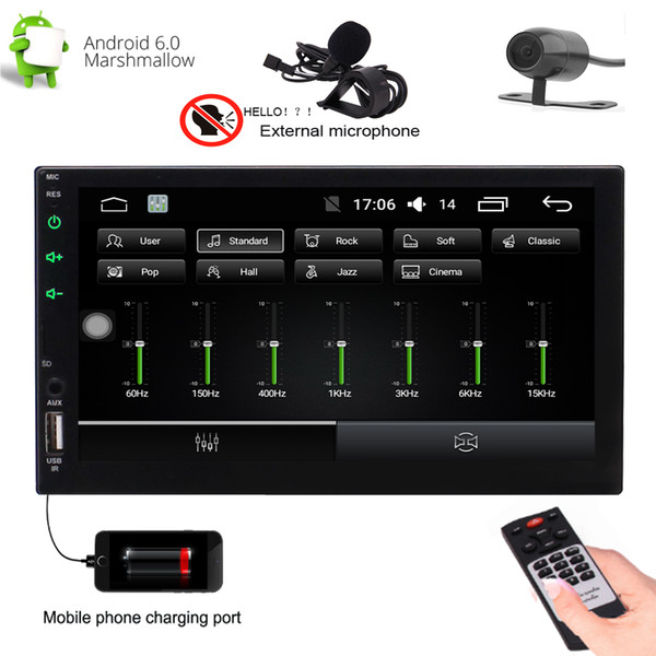 Eincar Android 6.0 Quad-Core 1GB+16GB Car Stereo Bluetooth Car Radio 7''touch screen Autoradio Head Unit GPS Navigation Bluetooth SWC Mirror