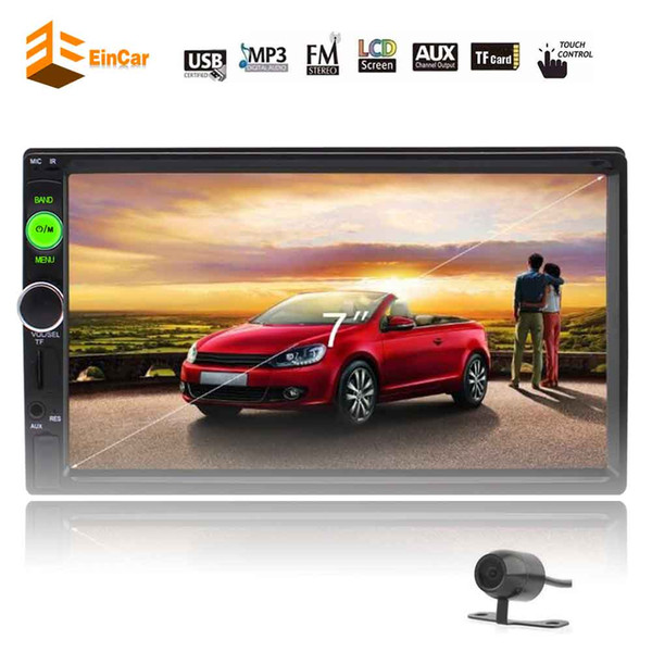 Rear Camera Eincar 7'' Capacitive Touch Screen Car headunit Stereo MP5 Player Bluetooth 2Din In Dash FM Radio Video Player USB/SD/Steering