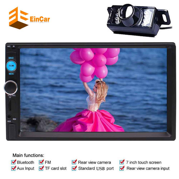 EinCar Double 2 Din In Dash Car headunit Stereo MP5 Player 7'' Capacitive Multi-Touch Screen FM Radio Video Player no-dvd Bluetooth/USB/SD