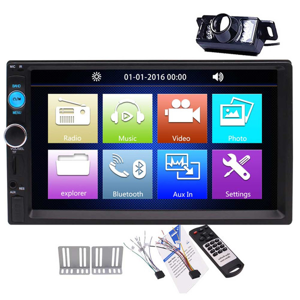 7'' Double din Car MP5 player Capacitive Touch Screen Bluetooth Car Audio Video Player FM Radio Car stereo reciverer USB/SD Remote Control