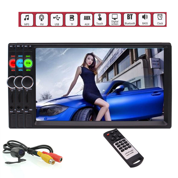 7'' 2 Din in Dash Stereo Car MP5 Player Handsfree Bluetooth Wireless Music Stream Autoradio Video Head Unit Capacitive Touch Screen FM USB