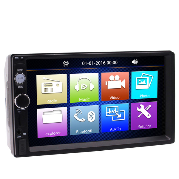 Eincar Universal 7'' TouchScreen Double 2 Din HD Car Radio MP5 Player In-Dash Bluetooth Audio Receiver Multi Button Colors FM USB/TF AUX