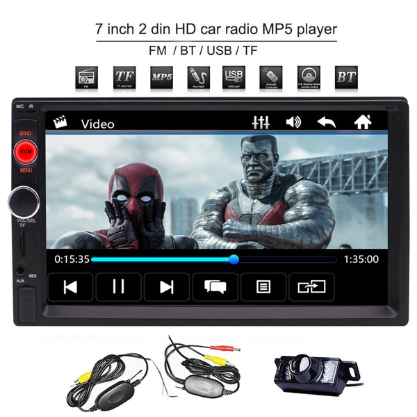 EinCar Bluetooth 2Din Car Stereo Rear Camera Front USB /TF Port FM AUX Input 7'' Universal Digital HD Bluetooth Car Radio MP5 Player